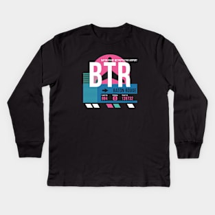 Baton Rouge (BTR) Airport // Sunset Baggage Tag Kids Long Sleeve T-Shirt